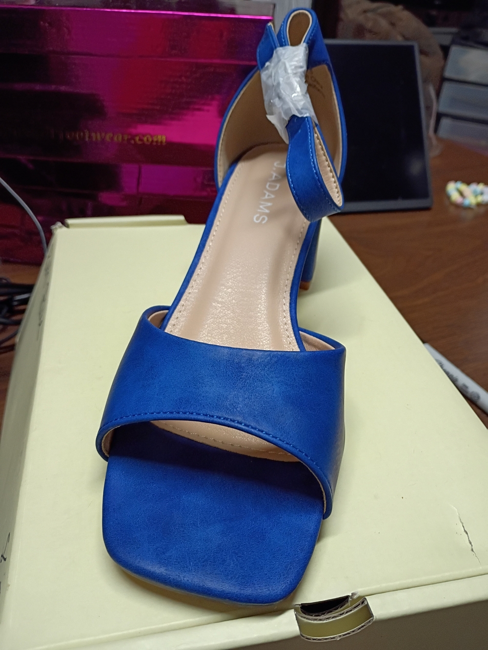 Women's Royal Blue Open-Toe Ankle-Strap Sandals